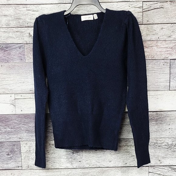 NWT RD Syle V-Neck Ribbed Sweater Navy Sizes:S,M - Picture 4 of 8